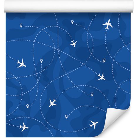 Papel pintado de aviones para salón y dormitorio, 50x1000 cm. (1/5)