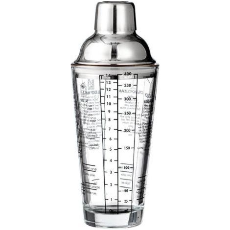Edelstahlglas mit Barskala, Shakerglas, Milchteeglas, 450 ml (weiß), LUCKY-88 (1/5)