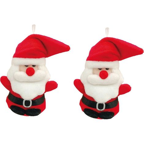 Lot de 2 PERES NOEL Décorations De Sapin en peluche à Suspendre (1/2)