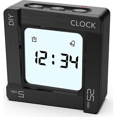 1 Temporizador de recordatorio por vibración personalizable, alarma de cuenta regresiva tipo balancín