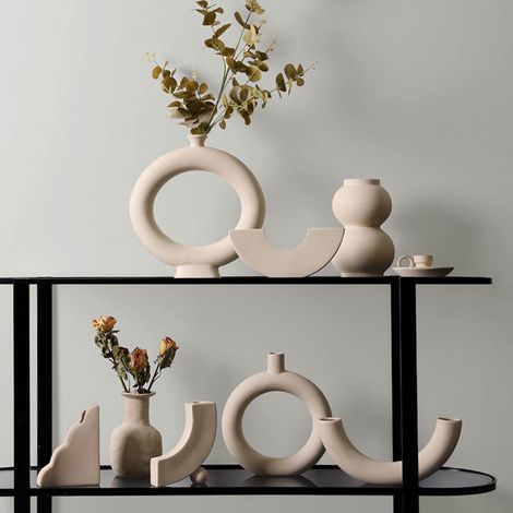 Vase Scandinave Moderne pour Bouquet Sec - Décoration d'Intérieur Chic pour Séjour, Chambre ou Bureau (1/3)