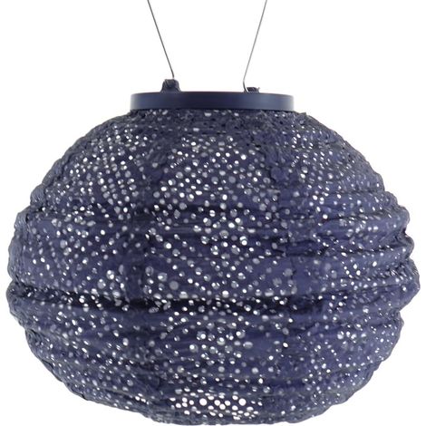 LUMIZ Lampion Solarlampe Round 20 Topaze Future Dusk blau-violett Ø 20 cm - Tyvek® (1/5)
