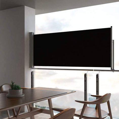 Toldo lateral retráctil para patio 100x300 cm negro vidaXL