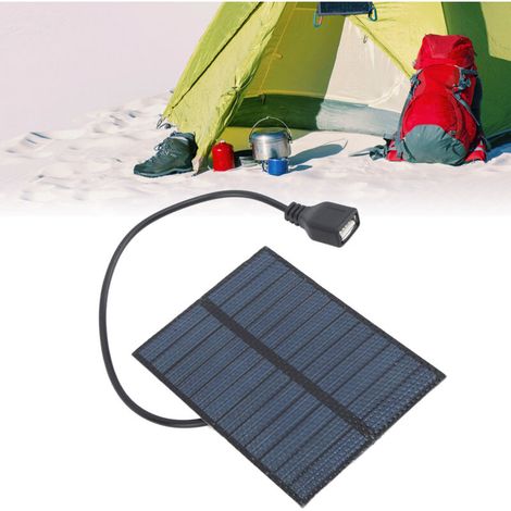 Panneau Solaire 3W 5V USB Polysilicium Portable IP67 pour téléphones, petits ventilateurs, camping et activités outdoor (1/5)