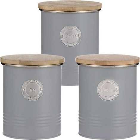 Typhoon Living 3 Piece Storage Set Tea, Coffee & Sugar Grey (1/5)