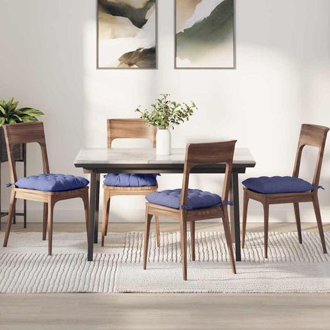 vidaXL  Seat Cushions  4 pcs Jeans Blue 40 x 40 x 6 cm Fabric