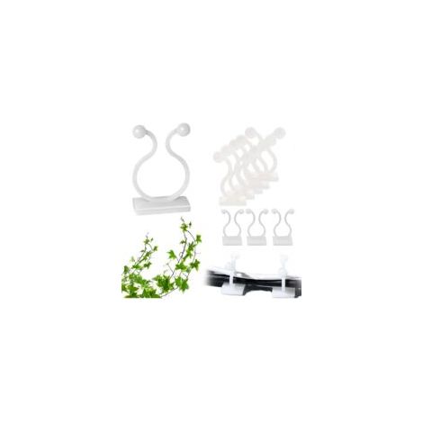 Packung mit 200 selbstklebenden Pflanzenclips für Kletterpflanzen, verstellbar, zur Wandmontage, unsichtbare Befestigung, Kabelbinder - Crezuo (1/4)