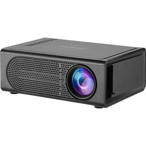 Projecteur Mini Noir avec Télécommande, Projecteur LED Portable pour Maison (1/5)