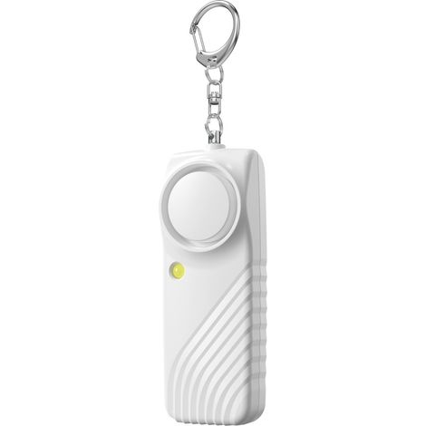 Alarme de sécurité personnelle avec pile - Porte-clés d'alarme d'urgence 130 dB avec lumière LED blanche (1/3)