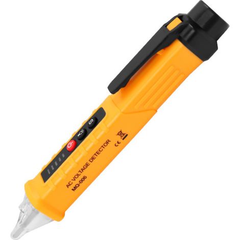 Détecteur de Tension Sans Contact, AC Testeur de Tension 12-1000V avec Sensibilité Réglable avec Lampe de Poche et Alarme Sonore, Test de Fil en Neutre/Phase et Détecter Firewire Ligne Zéro (1/5)