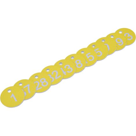 Etiquetas numeradas para colmenas, 50 etiquetas redondas de plástico ABS con orificios de 4 mm y discos grabados de 3,5 cm para apicultura y ganadería (1-50) (1/5)
