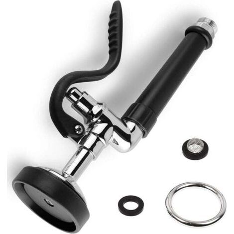 Pulvérisateur de pré-rinçage pour évier, robinet de remplacement pour robinet d'évier commercial, poli haute pression, noir (1/4)