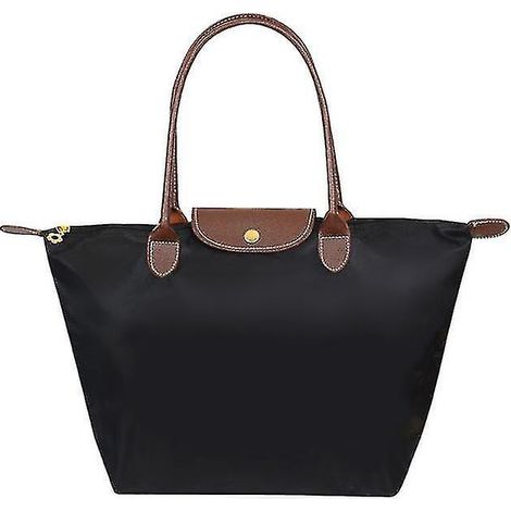 Sac bandoulière femme Le Pliage, grand sac cabas en nylon noir-Large (1/5)