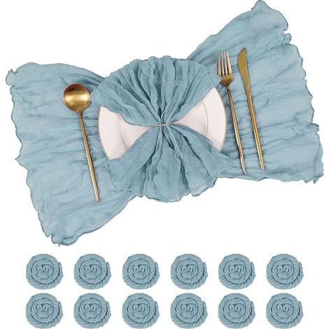 Pack of Muslin Napkins 50x50cm Waffle Fabric Napkins, Cloth Napkins for Wedding, Rustic Boho Party (1/5)