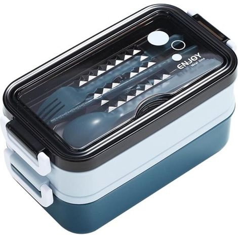 Boîte à bento double couche,Bleu