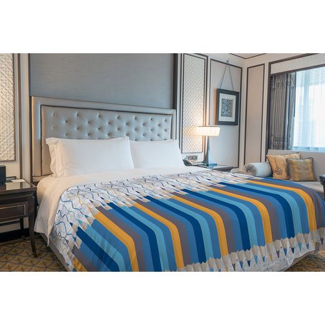 Copriletto estivo made in Italy 100% cotone singolo matrimoniale piquet Matitoni Blu - Piazza e mezza