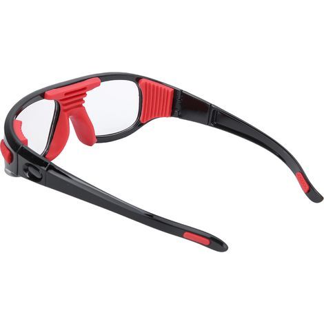 Sicherheits-Sportbrille, stoßfest, Basketballbrille mit PC-Linse, Schutzbrille für Outdoor-Fußball, Schwarz/Rot (1/5)