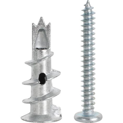 50Pcs Vis et Chevilles Vis Queue de Cochon Vis Chevilles pour Murs Creux pour Plaques de Plâtre (1/5)