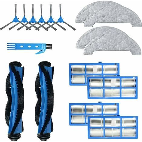 Kit d'accessoires pour Proscenic 850T Pièces de rechange pour aspirateur 2 Brosse principale + 4 Filtre Hepa + 6 Brosse latérale + 4 Chiffon de vadrouille (1/5)