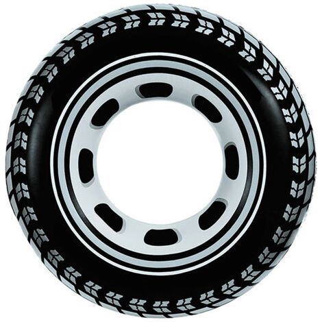 Bouée gonflable géante en forme de pneu, motif radial latéral, cercle de natation gonflable pour les enfants de plus de 9 ans (1/5)