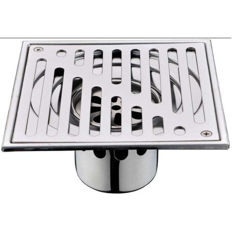 UlisemSiphon de Sol en Acier Inoxydable Anti-Odeur carré de Salle de Bain déchets Gate Égouttoir de Douche avec Grande Calibre, 150 150mm (1/4)