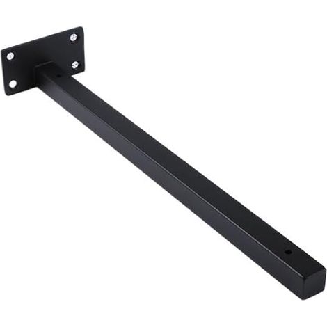 Sollbry Soporte en T negro para estantes, soportes ocultos de alta resistencia para tableros de madera, soportes para colgar estantes ciegos, soporte de pared de 30 cm (paquete de 2) (1/3)