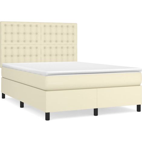 Maison Exclusive - Boxspringbett mit Matratze Creme 140x190 cm Ku