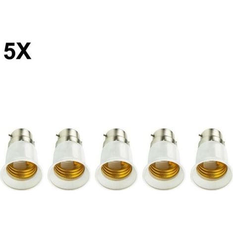 5 pièces B22 à E27 douille éclairage accessoires socle prise adaptateur convertisseur pour LED lampe ampoule baïonnette vis ampoule (1/4)