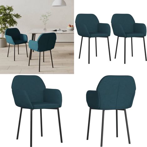 Esszimmerstühle 2 Stk. Blau Samt - Samtstuhl - Esszimmerstühle