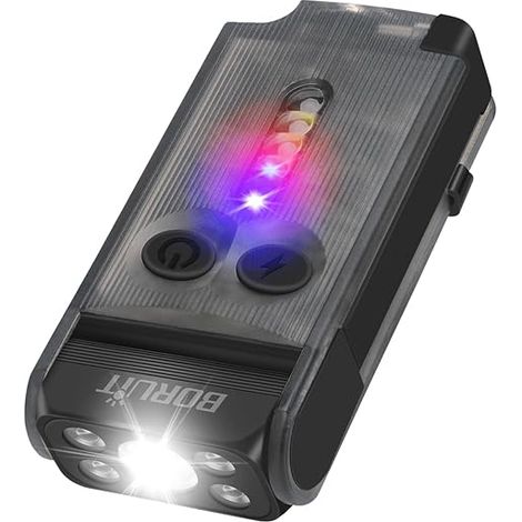 Lampe Torche LED Rechargeable avec UV et Rouge Lumière, Mini Lampes de Poche Rotation 180°, Petite Torche 120 dB 12 Modes, 900 LM IP65 Etanche Flashlight (1/5)