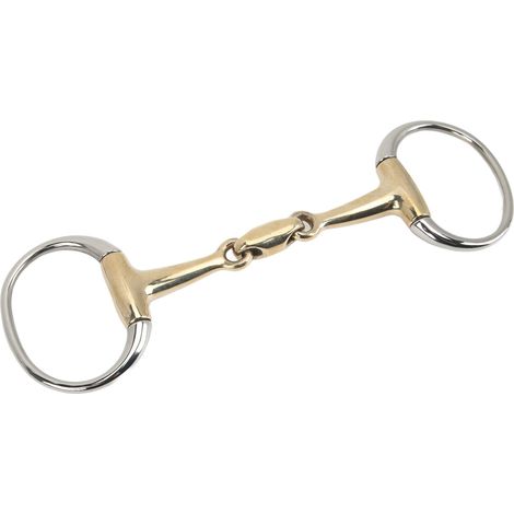 Mors de filet à anneaux tournants 135mm en acier inoxydable et cuivre, idéal pour équitation et cadeaux d'extérieur