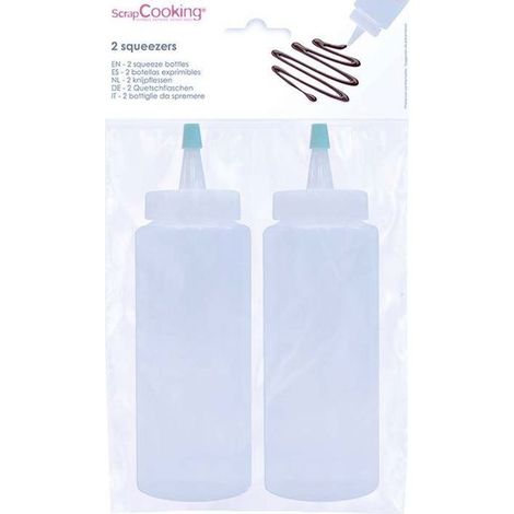 Flacons verseurs - SCRAPCOOKING - 75 ml - Souples - Précis pour sauces - 2 pièces