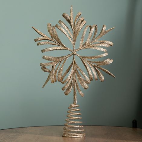 29cm Antique Gold Snowflake Christmas Tree Topper (1/5)