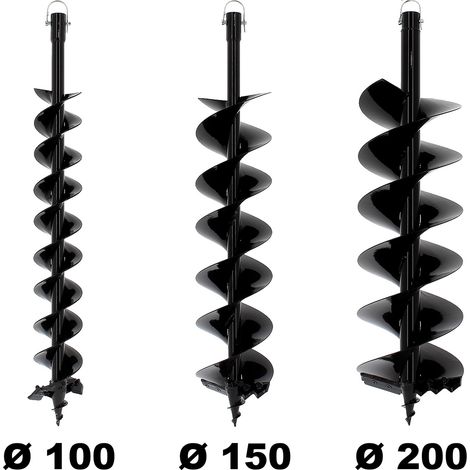 Set punte SEMI-PROFESSIONALI Ø 100 + 150 + 200 mm per trivella termica