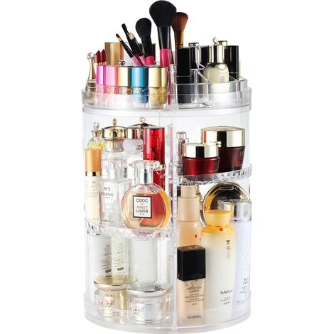 Organisateur Maquillage Rotatif, Grande Capacité 360 Degrés Rangement Maquillage Cosmétique, Réglable 8 Couches Boite de Ranger Makeup Organizer - Grande Taille (1/5)