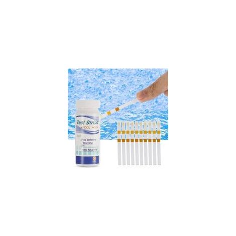 100 Pcs Papier PH Testeur Piscine, Testeur Piscine Bandelette, Test durete de l'eau pour Tester Chlore Libre, L'alcalinité Totale et pH, Spa Bain à Remous Test, Test d'acide Cyanurique(3 en 1) (1/5)