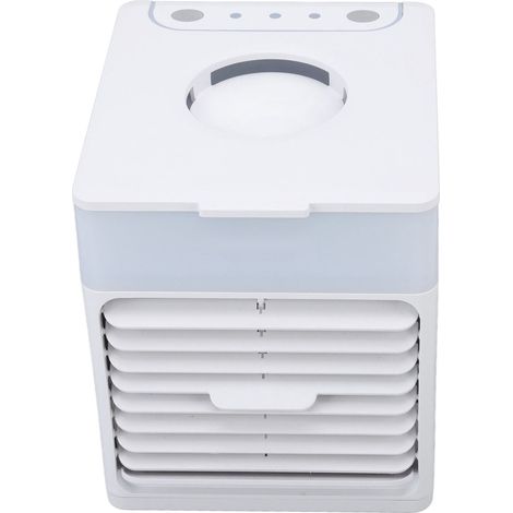 Mini-Klimaanlage, 500 ml, 3 Geschwindigkeitsstufen, leiser Betrieb, Kühlung, Befeuchtung, Luftreinigung, Nachtlicht, tragbar (1/5)