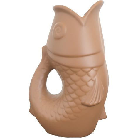 Pichet, carafe ou vase poisson coloris Marron seventies