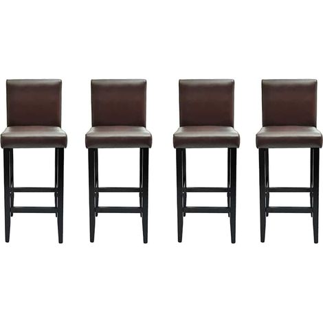 Maison Exclusive - Barshocker 4 Stk. Dunkelbraun Kunstleder (1/5)