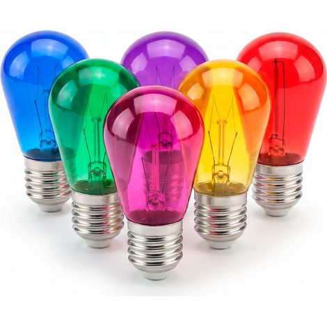 Bombilla LED Filamento - S14 E27 - 1W - Cristal De Colores -