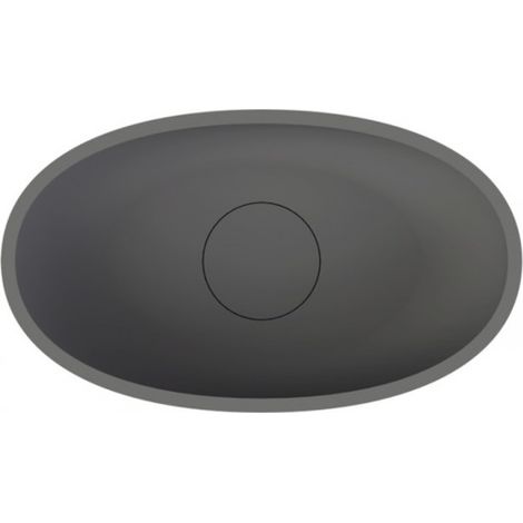 Vasque à poser gris mat ESCALA RIHO 55x32 cm solid surface (1/4)