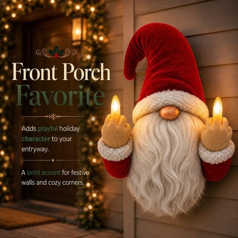 3PC-Statue de lutin de Noël lumineuse en résine, décoration murale de fête pour entrée, 15×8×7 cm (1/5)