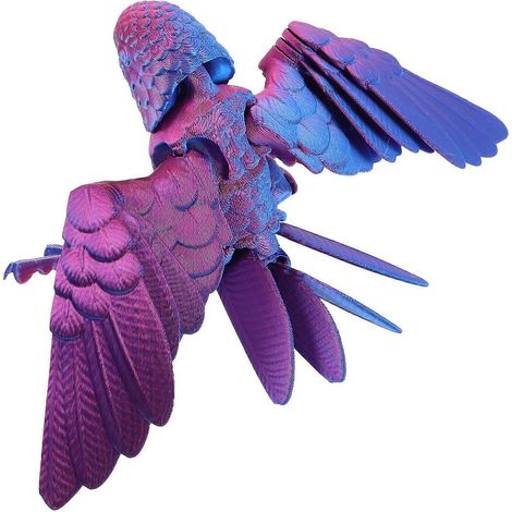 Perroquet réaliste imprimé en 3D avec ailes mobiles (ensemble de 3 pièces) (1/5)