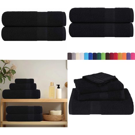 Handtücher FROGN 2 Stk. Schwarz 50x100 cm 360 g/m² - Baumwolle - Frottiertuch (1/5)