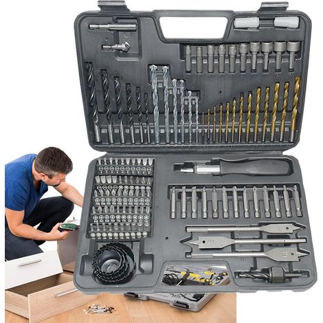 De Mèches De Tournevis Kit D'Outils En Acier Haute Résistance Forets Pour Bois Pour Bois Métal Maçonnerie Menuiserie Bricolage Construction Assemblage (1/5)