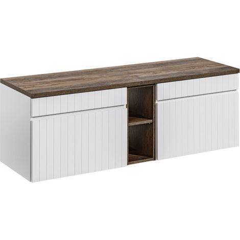 Double meuble sous vasque 140 cm - Emblematic White - Livraison gratuite