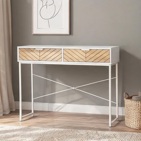 Console bianco en metallo Pannello truciolare 100 x 30 x 75 cm (1/5)