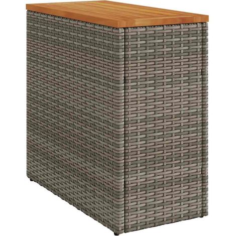 Maison Exclusive - Garten-Beistelltisch mit Holzplatte Grau 58x27