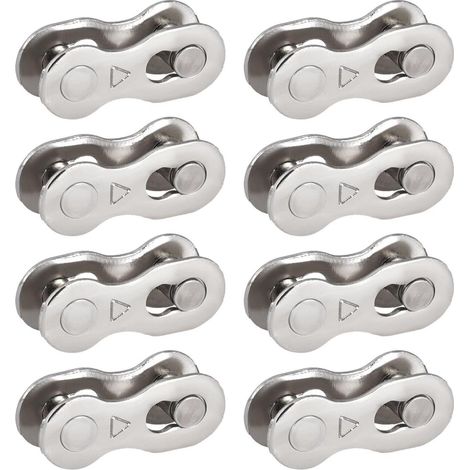 8 paia di maglie magiche per catena da mountain bike, catena da strada argento ad alta velocità, catena per bicicletta ad alta velocità, maglia a sgancio rapido, 8 velocità