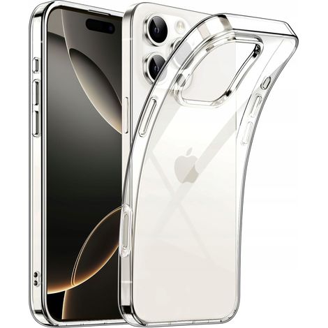 Custodia per iPhone 16 Pro Max SOTTILE TRASPARENTE CON RETRO INCLUSO E VETRO 9H (1/5)